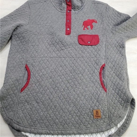 Alabama Crimson Tide Pressbox Magnum Quilted Quarter-Snap Pullover Medium Gray - Picture 7 of 10
